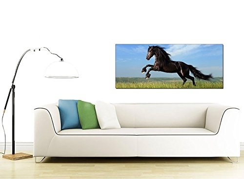 Breit Leinwand Art der Pferde für Ihr Mädchen Schlafzimmer – Leinwandbild Animal Panorama Bilder – 1129 – Wallfillers®