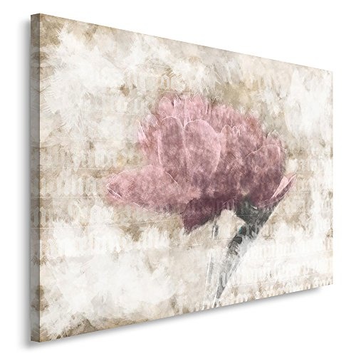 Feeby. Wandbild - 1 Teilig - 80x120 cm, Leinwand Bild Leinwandbilder Bilder Wandbilder Kunstdruck, ROSA, VINTAGE