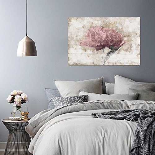 Feeby. Wandbild - 1 Teilig - 80x120 cm, Leinwand Bild Leinwandbilder Bilder Wandbilder Kunstdruck, ROSA, VINTAGE