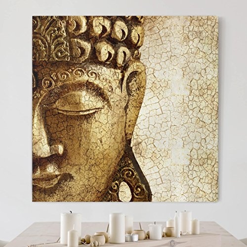 Bilderwelten Leinwandbild - Vintage Buddha - Quadrat 1:1,...