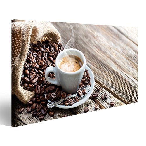 Bild Bilder auf Leinwand Espresso Kaffeetasse mit Bohnen...