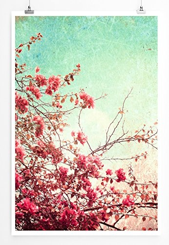 Eau Zone Bilder - Naturbilder - Vintage Kirschblüten- Leinwand Kunstdrucke Wandbilder aus Deutschland