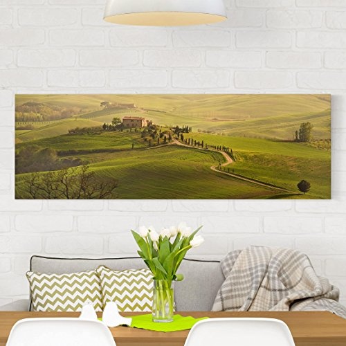 Bilderwelten Top Leinwandbild Mediterane Natur Panorama 1:3 50 x 150cm Chianti Toskana