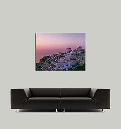 Keilrahmenbild - Mediteran I - Bild auf Leinwand - 120 x 90 cm - Leinwandbilder - Bilder als Leinwanddruck - Landschaften - Sonnenuntergang über dem Mittelmeer