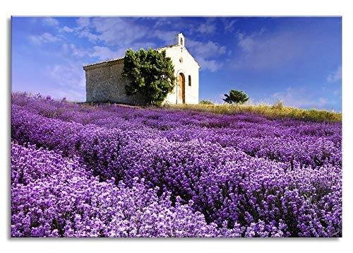 STYLER Wandbild Chapel | Kapelle Lavendel Idylle |...