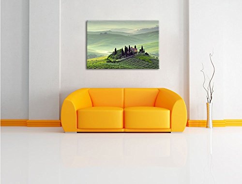Wunderschöne Toskana Landschaft Format: 80x60 auf Leinwand, XXL riesige Bilder fertig gerahmt mit Keilrahmen, Kunstdruck auf Wandbild mit Rahmen, günstiger als Gemälde oder Ölbild, kein Poster oder Plakat