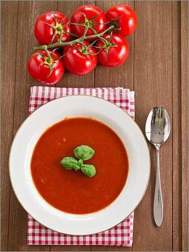 Posterlounge Leinwandbild 60 x 80 cm: Tomatensuppe von...