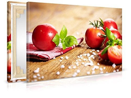 XXL-Tapeten Leinwandbild Tomato Closeup - Fertig Aufgespannt - Gemälde, Kunstdruck, Wandbild, Keilrahmen, Bild auf Leinwand von Trendwände - Format: 90x60cm, Standard: Polyester-Leinwand 2cm Rahmen