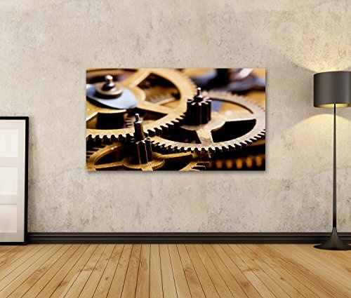 Bild Bilder auf Leinwand Grunge Gang, Zahnradhintergrund. Konzept von Industrie, Wiss Wandbild, Poster, Leinwandbild LOJ