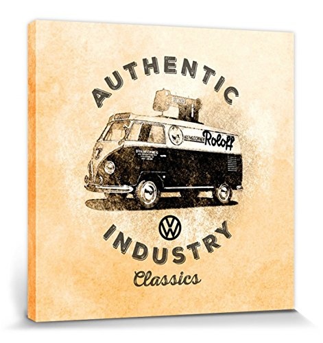 1art1 115384 VW Volkswagen - Authentic Industry Poster Leinwandbild Auf Keilrahmen 40 x 40 cm