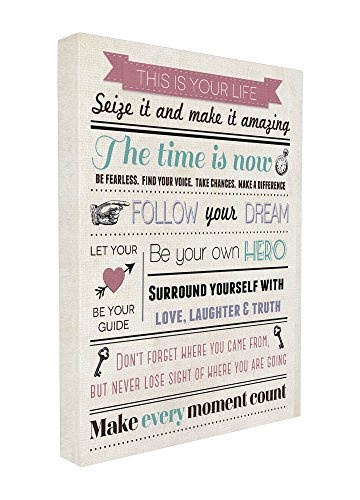 Stupell Home Decor Collection The This is Your Life Infographic Style Inspirational Art Leinwandbild, 16 x 51 cm