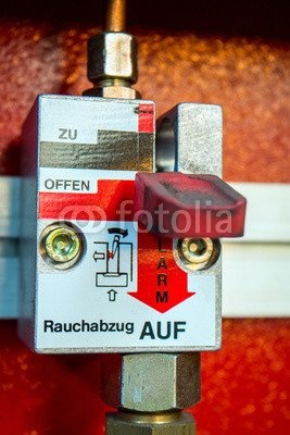 Leinwand-Bild 80 x 120 cm: "Industrie Rauchabzug Schalter", Bild auf Leinwand