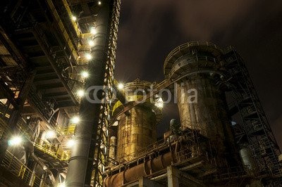 Leinwand-Bild 120 x 80 cm: "Industry for manufacturing of pig-iron, Ostrava, Czech Republic", Bild auf Leinwand