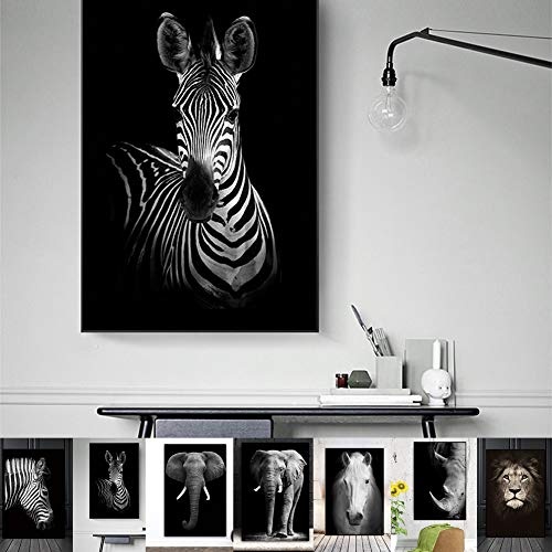 Leinwandbild, Zebra-Design, modernes Tierbild, für Wohnzimmer, Büro, 40 x 50 cm, 6#, 30 40cm