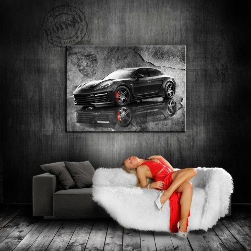 Porsche Panamera Stingray GTR Kunstdruck Leinwand Bild 100x70cm / Leinwandbild fertig auf Keilrahmen - Kunstdrucke, # 13 Leinwandbilder, Wandbilder, Poster, Gemälde, Pop Art Deko Kunst Bilder