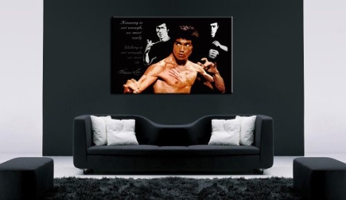 Bild auf Leinwand "Bruce Lee" Pop Art Bild 100x70cm / Leinwandbild fertig auf Keilrahmen / Leinwandbilder, Wandbilder, Poster, Pop Art Gemälde, Kunst - Deko Bilder