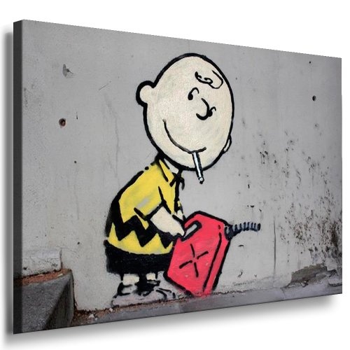Graffiti Street Art Banksy Leinwand Bild 100x70cm -...