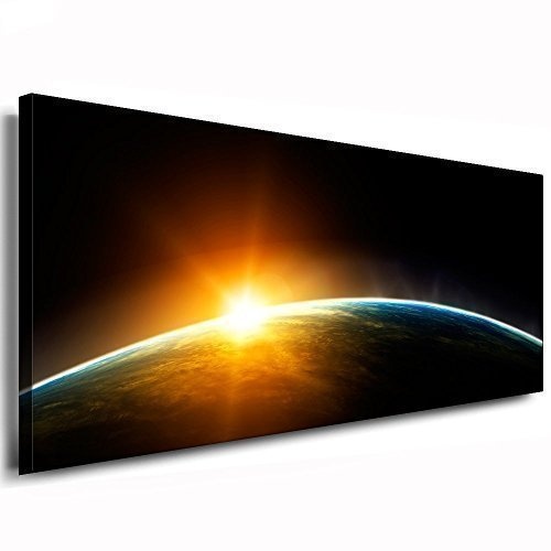 Kunstdruck Sonnenuntergang Im Weltraum / Bild 120x50cm /...