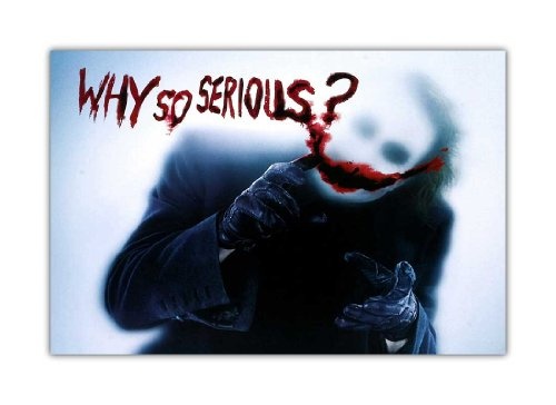 Joker aus Batman Dark Night Zitat „Why So Serious“ Leinwandbild Kunstdruck Hollywood Legends Bilder DC Comics Print Pop Art, canvas holz, 8- A1 - (76 x 60 cm)