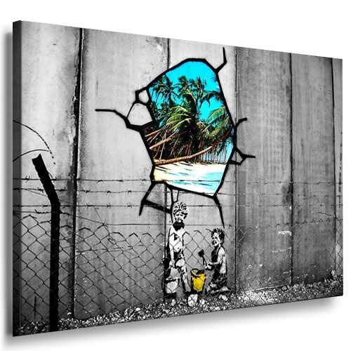 Graffiti Street Art "BanksY" Leinwand Bild...