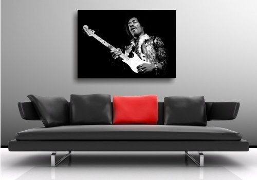 Kunstdruck "Jimi Hendrix" / Bild 100x70cm / Leinwandbild fertig auf Keilrahmen / Leinwandbilder, Wandbilder, Poster, Pop Art Gemälde, Kunst - Deko Bilder