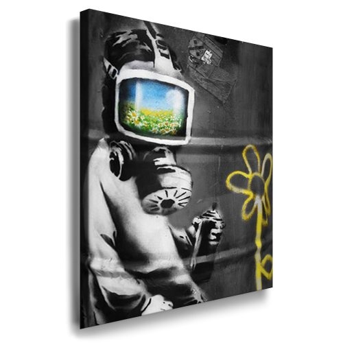 Graffiti Street Art Banksy Leinwand Bild 80x60cm /nr. 452 Leinwandbild fertig auf Keilrahmen /Kunstdrucke, Leinwandbilder, Wandbilder, Poster, Gemälde, Pop Art Deko Kunst Bilder