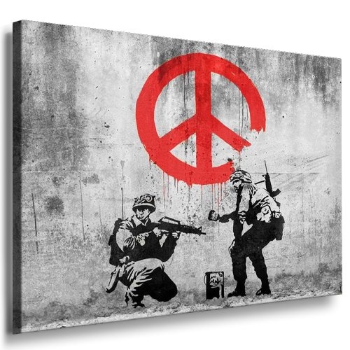 Leinwandbild Banksy Peace Street Art Graffiti Leinwand...