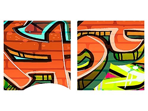 Bilder Graffiti Street Art Wandbild 150 x 60 cm Vlies - Leinwand Bild XXL Format Wandbilder Wohnzimmer Wohnung Deko Kunstdrucke Bunt 5 Teilig - MADE IN GERMANY - Fertig zum Aufhängen 402156a