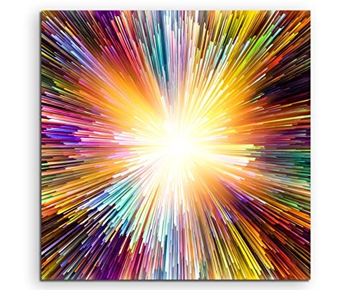 Leinwandbild 60x60cm Bunte Farbexplosion auf Leinwand...