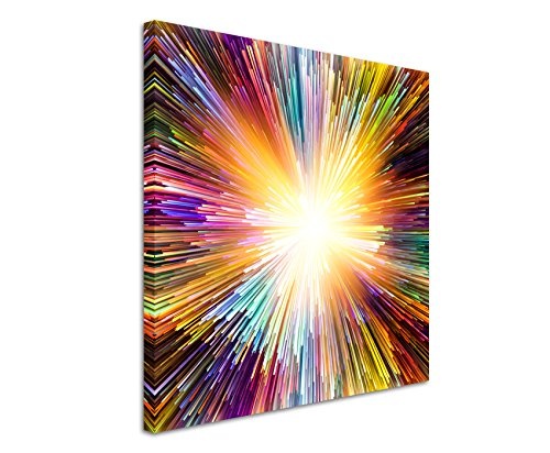 Leinwandbild 60x60cm Bunte Farbexplosion auf Leinwand exklusives Wandbild moderne Fotografie für ihre Wand in vielen Größen