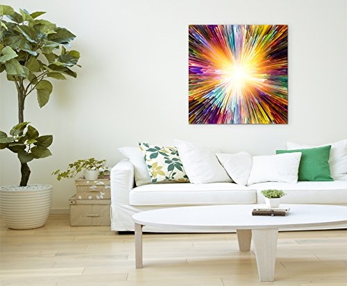 Leinwandbild 60x60cm Bunte Farbexplosion auf Leinwand exklusives Wandbild moderne Fotografie für ihre Wand in vielen Größen