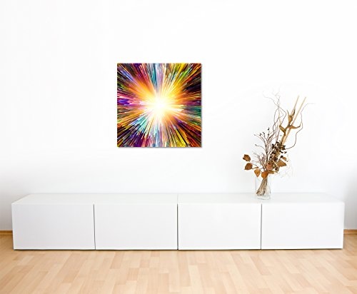 Leinwandbild 60x60cm Bunte Farbexplosion auf Leinwand exklusives Wandbild moderne Fotografie für ihre Wand in vielen Größen