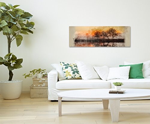 Sinus Art XXL Panoramabild 150x50cm Bild - Bäume am Meer