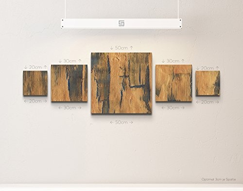 Holz - Extravagantes Kunstbild in tollen Farben 5 Teile Gesamt 160x50cm