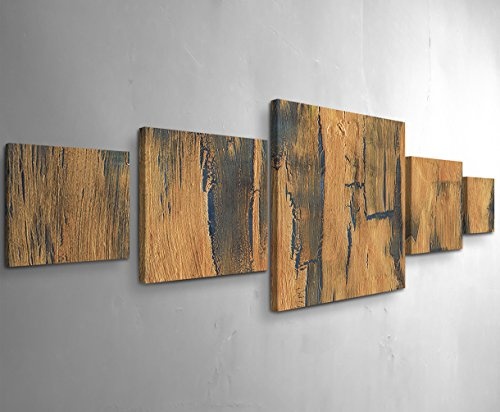 Holz - Extravagantes Kunstbild in tollen Farben 5 Teile Gesamt 160x50cm