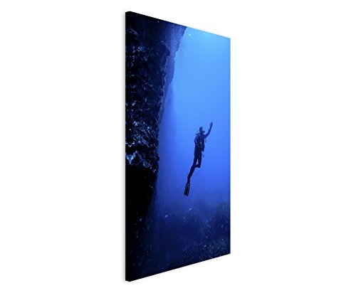 Fotoleinwand 90x60cm Naturfotografie - Taucher unter Wasser, Malta