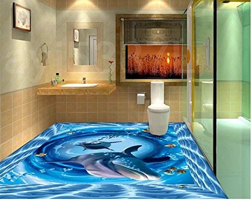 Wandbilder Tapezieren Sie Kühlen Dreidimensionalen Wasserdichten Tapeten-Swimmingpool-Badezimmerbodenhintergrund Der Unterwassermode-350X250Cm,Wandbild