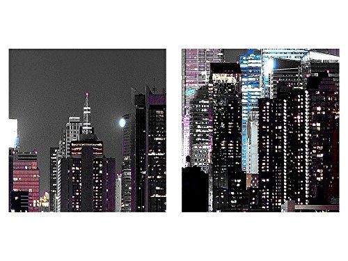 Bilder New York City Wandbild 200 x 100 cm Vlies - Leinwand Bild XXL Format Wandbilder Wohnzimmer Wohnung Deko Kunstdrucke Schwarz 5 Teilig - MADE IN GERMANY - Fertig zum Aufhängen 601951a