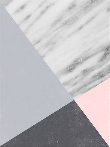Posterlounge Leinwandbild 120 x 160 cm: Neutrale Collage mit Marmor und Beton von Emanuela Carratoni - fertiges Wandbild, Bild auf Keilrahmen, Fertigbild auf echter Leinwand, Leinwanddruck