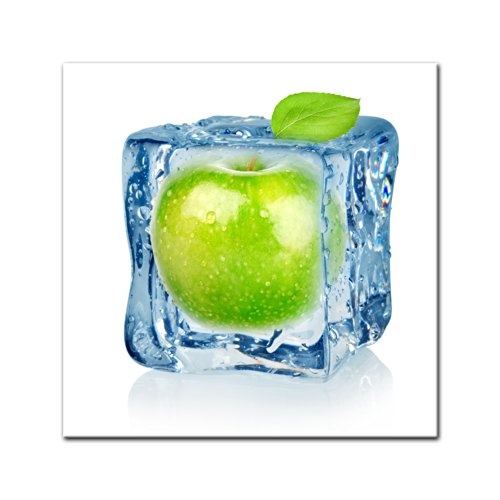 Keilrahmenbild - Eiswürfel Apfel - Bild auf Leinwand...