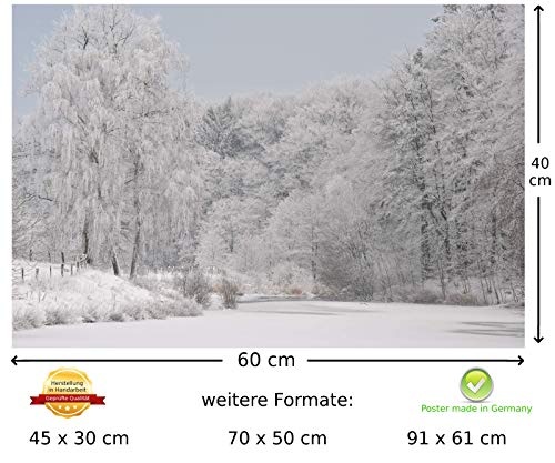 Zopix Poster Schnee Winter Kalt Romantisch Wandbild - Premium (60x40 cm, versch. Größen) - 190g Premium-Papierdruck - ? Garantierte Top-Qualität