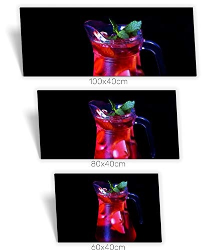 Medianlux Leinwand-Bild Keilrahmen-Bild Kaltes Getränk Limonade Minze Rot Grün, 80 x 40cm (BxH)