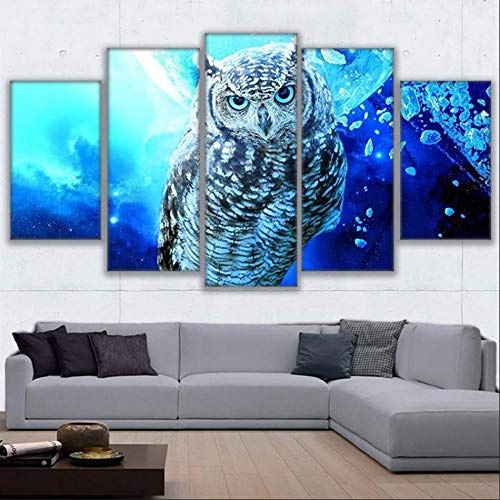 PANDABOOM 5 Stück Kunstwerk Hd Gestreckt Und Gerahmte Upgrade Leinwanddrucke Gemälde Leinwand Wandkunst Für Auf Wohnzimmer Schlafzimmer, Kalter Stehender Adler