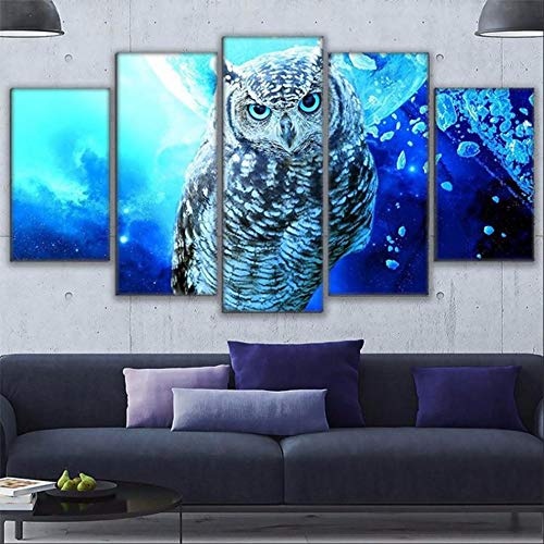 PANDABOOM 5 Stück Kunstwerk Hd Gestreckt Und Gerahmte Upgrade Leinwanddrucke Gemälde Leinwand Wandkunst Für Auf Wohnzimmer Schlafzimmer, Kalter Stehender Adler