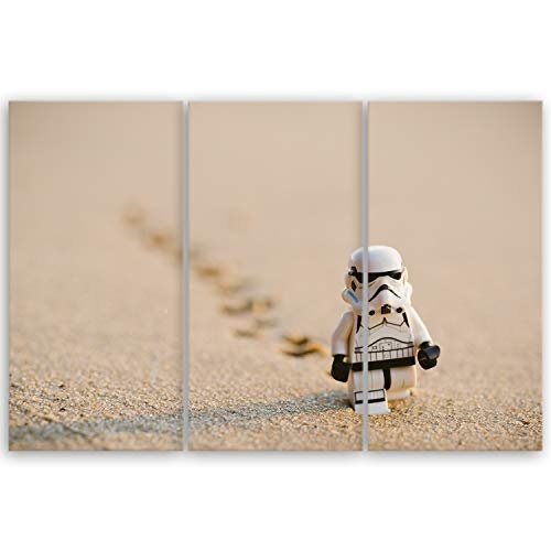 ge Bildet® hochwertiges Leinwandbild XXL - Stormtrooper IV Walking - 120 x 80 cm mehrteilig (3 teilig)