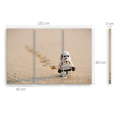 ge Bildet® hochwertiges Leinwandbild XXL - Stormtrooper IV Walking - 120 x 80 cm mehrteilig (3 teilig)