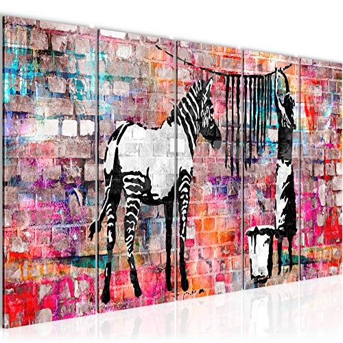 Bilder Banksy Washing Zebra Wandbild 150 x 60 cm Vlies -...