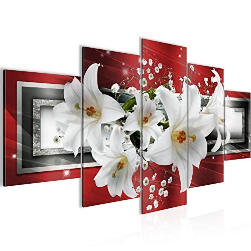 Bilder Blumen Lilien Wandbild 150 x 75 cm Vlies -...
