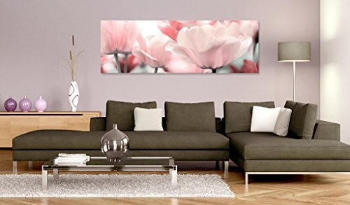 murando - Bilder Blumen 150x50 cm Vlies Leinwandbild 1 TLG Kunstdruck modern Wandbilder XXL Wanddekoration Design Wand Bild - Blume Tulpen rosa b-B-0083-b-a