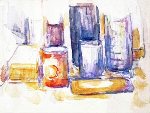 Posterlounge Leinwandbild 80 x 60 cm: Küchentisch mit Töpfen von Paul Cézanne/akg-Images - fertiges Wandbild, Bild auf Keilrahmen, Fertigbild auf echter Leinwand, Leinwanddruck